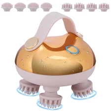 Electric Scalp Massager with 8 Silicone Massage Heads Scalp Kneading Vibrating D