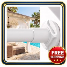 Shower Curtain Rod 31-132 inch Stainless Steel Tension White
