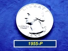 1955-P Washington Quarter  ➪  "AU"  ➪  UNC DESIGN DETAILS  ➪ 255p