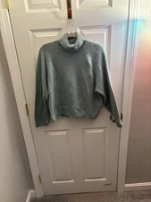 Chaus Light Green Lamb Wool Angora Rabbit Turtleneck Sweater Preppy Classic Lg