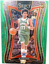 2024-25 Panini Select Mezzanine AJ Johnson Green Stars (RC) #376 COLOR MATCH