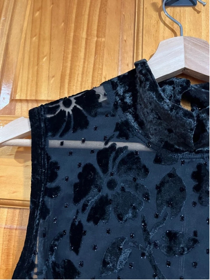 Bodysuit floral vintage Gold Label Victoria Secret gola simulada veludo whismigoth - Imagem 2 de 4