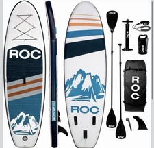 ROC Inflatable Paddleboard Set W/ Premium SUP Paddle Board Accessories.Navy. New