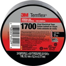 3M Temflex 1700 3/4 In. x 60 Ft. Vinyl Electrical Tape 1700-1PK-BB40 3M Temflex