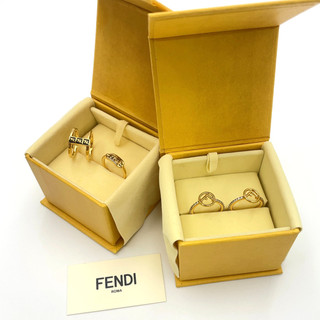 Anello con strass/anello logo Fendi F's/Oarlock originale set 4 con scatola BA020103