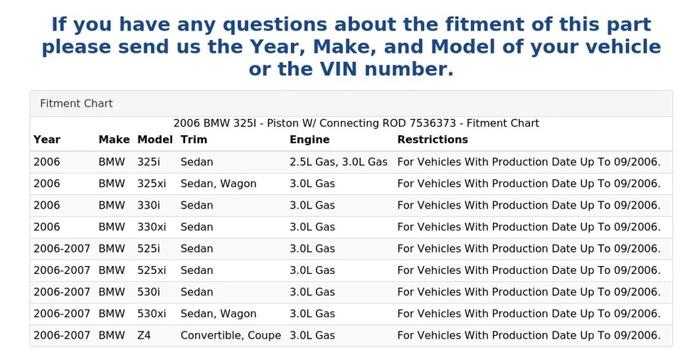 BMW 325I 2006 - pistón con varilla de conexión 7536373 Foto 4 de 4