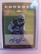 Mike Jenkins 2008 Topps Chrome Rookie Autograph Auto B Card #TC260 COWBOYS. rookie card picture