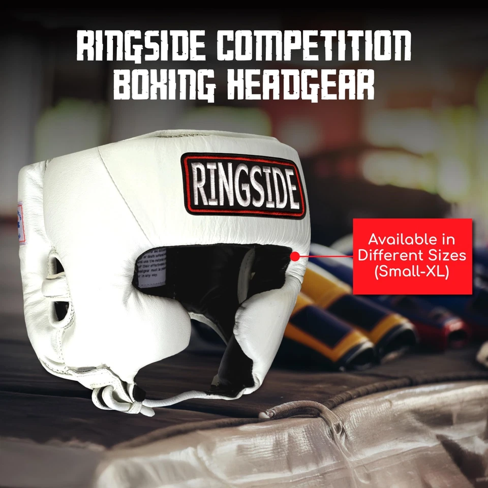 Ringside Competition Boxing Headgear X Large White Enhanced Protection MMA Gear - Image 3 of 4