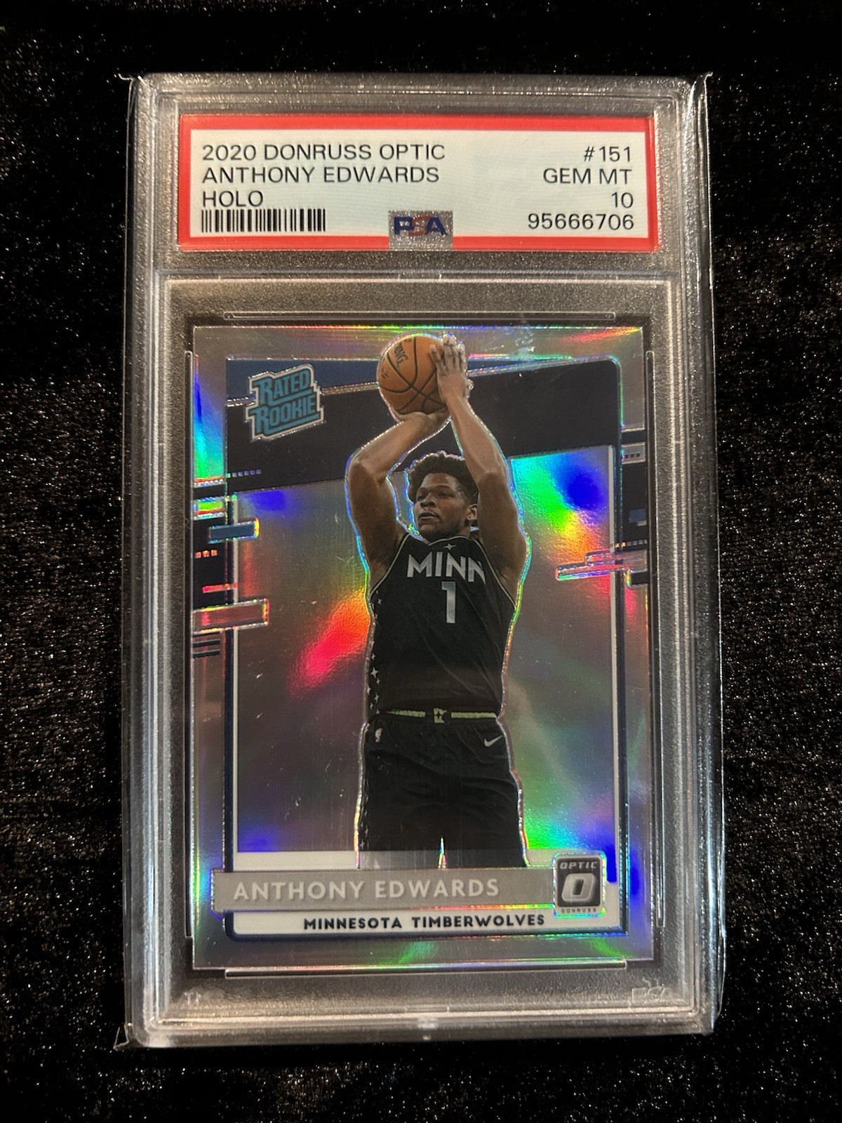 Anthony Edwards 2020 Optic Rookie #151 Holo PSA 10