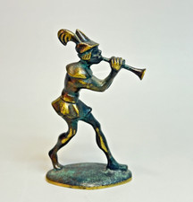 Statuina personaggio pifferaio pifferaio bronzo patinato Vienna austriaco art deco anni '20