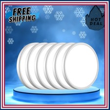 6-Pack 12" LED Flush Mount Ceiling Light, 3200lm, 5000K Daylight, Slim White Fix