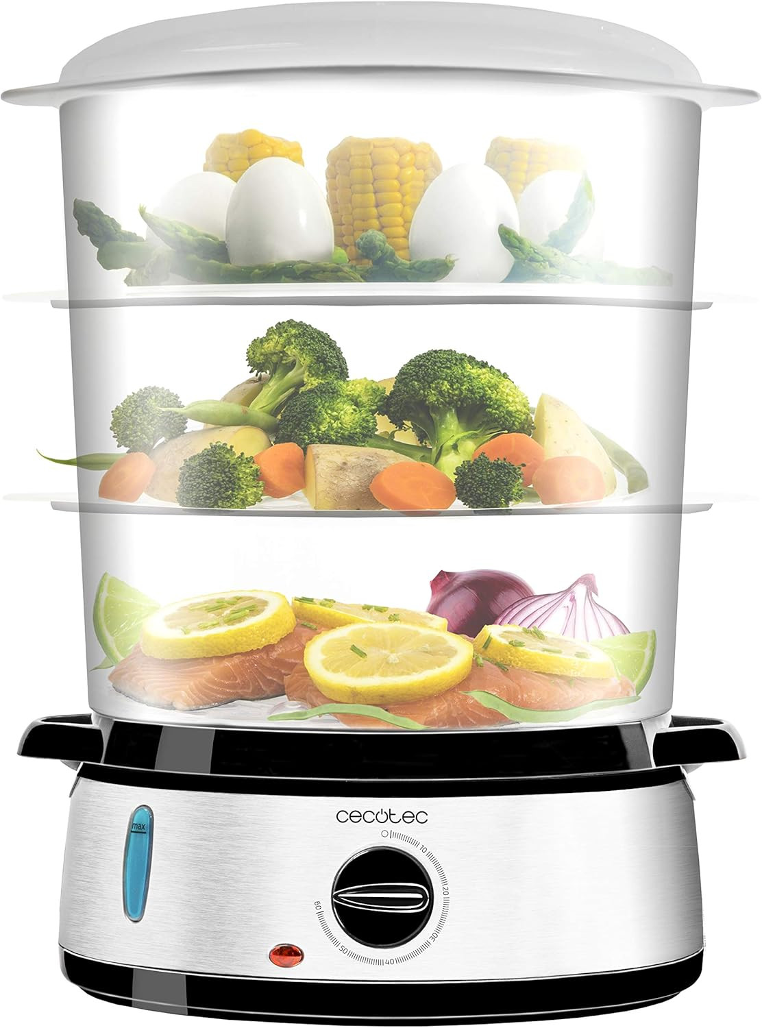 Vapovita 3000 Inox Cecotec - Vaporiera per Famiglia 9 Litri 800W