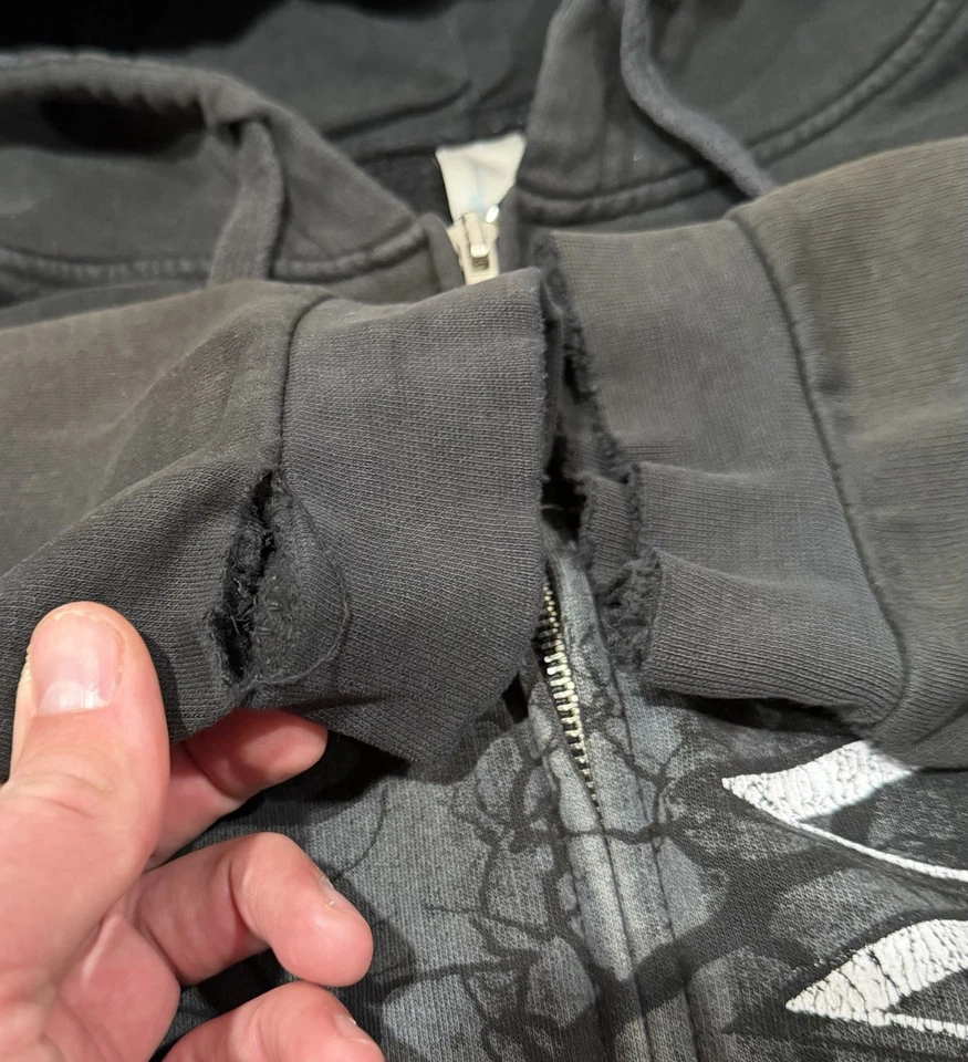 Sudadera con Capucha Vintage Y2K “Twilight” Negra Doble Cara Cremallera/Talla: L Foto 3 de 4