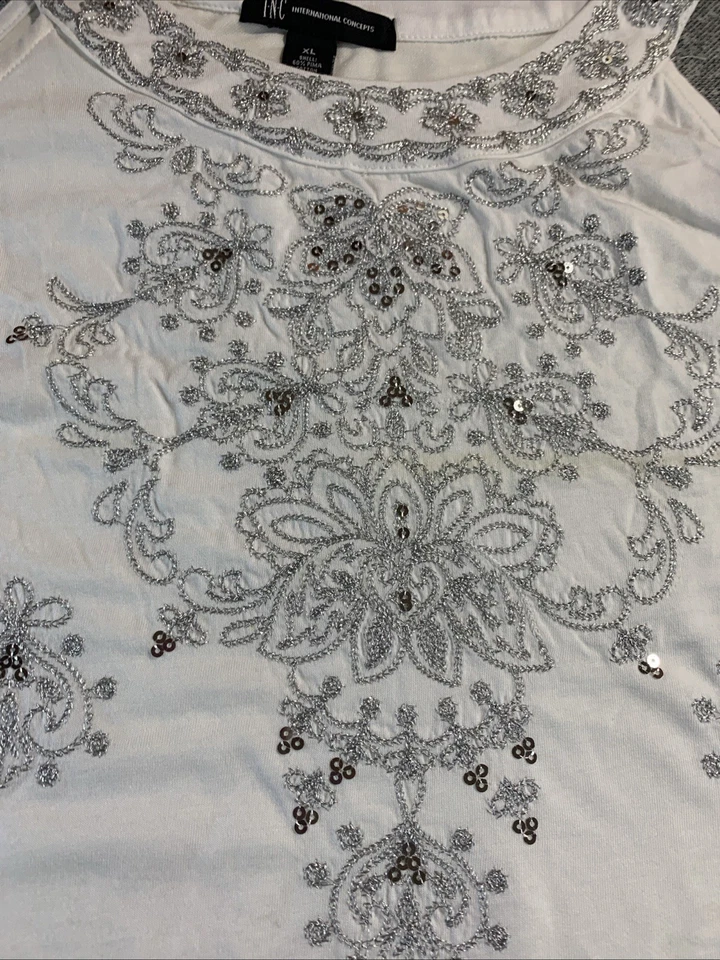 INC International Concepts Blanco Calor Talla X-Grande Blanco Lotus Correa Floral Nuevo con Etiquetas Foto 2 de 4