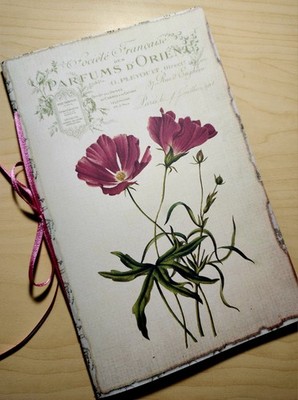 Junk Journal Booklet ''BOTANY'' Handmade Botanical Wildflowers Lg 8.5''x5.5'' 40pgs