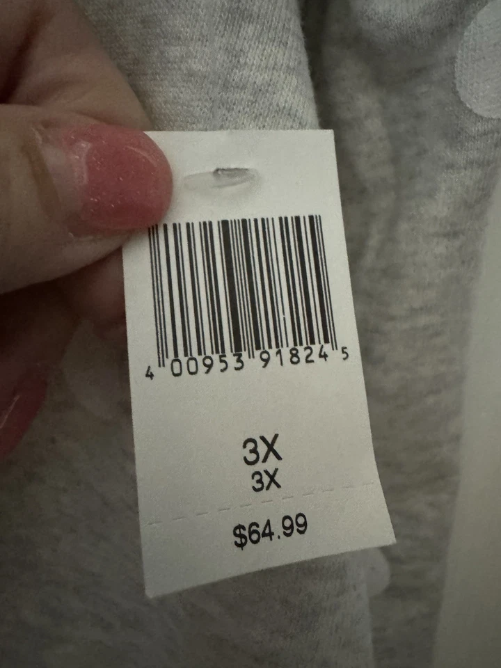 Sudadera con Capucha Disney Plus 3X Gris Blanco Negro Minnie Mouse Lunares Cremallera Parques Nueva con Etiquetas Foto 4 de 4