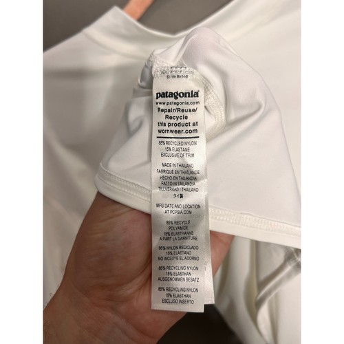 Camisa Pullover Patagonia NUEVA CON ETIQUETAS Para Hombre Grande Blanca Manga Corta UPF 50+ Rashguard - Imagen 14 de 15