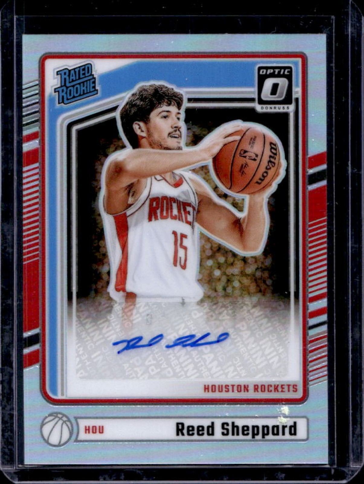 2024-25 Donruss Optic Reed Sheppard Rated Rookie Holo RC Auto #302 Rockets