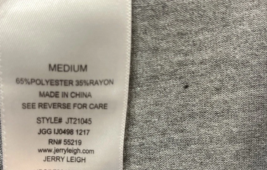 Camiseta Top Mujer Love This Life Talla M Gris Cuello en V Mangas 3/4 Mariposas Foto 3 de 4