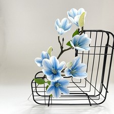 7 Head Plastic Magnolia Flower Stem for Living Room TV Stand Shelf Decoration