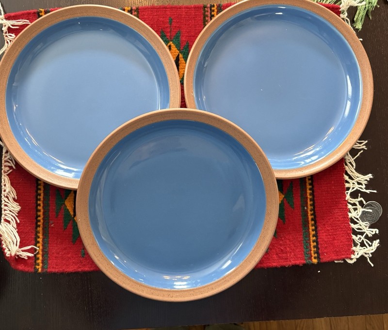 Dansk BLT Pottery Blue Dinner Plates 10.5” Set Of 3