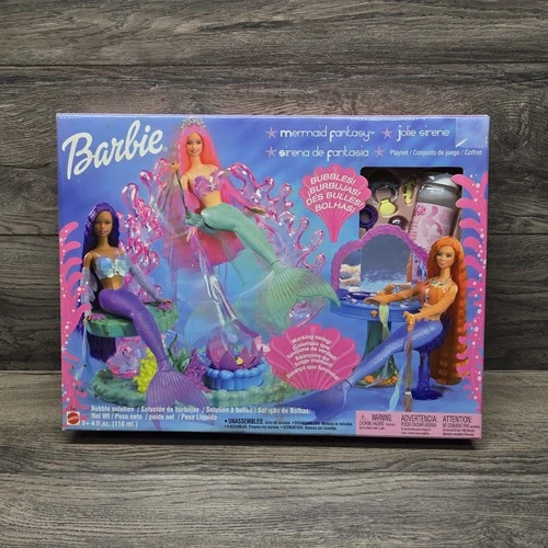 Barbie Sirene Mermaid Fantasy Bubbles Playset Mattel #47863 - NIB Vintage 2002