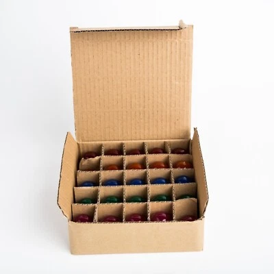 HOMETOWN EVOLUTION, INC. Box of 25 G30 Assorted Colored 1.2” 5W C7 E12 Base String Light Replacement Bulb