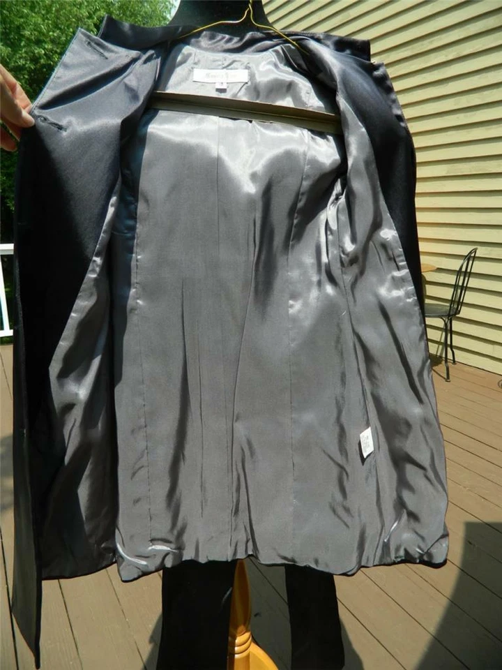 Monkey Wear Stretch Satin Skinny Pant Suit w/Long Jacket Dark Plum Girls sz 12 - Image 4 of 4