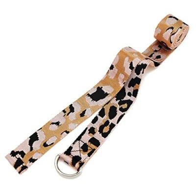 Zouiqss Yogagurte 1,8m mit D-Ring-Schnalle, extra lang Baumwolle, verstellbar, rosa