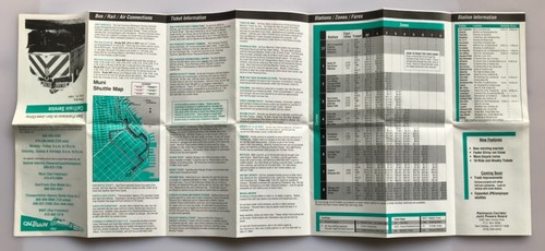 1994 Caltrain service schedule Muni Shuttle Map San Francisco to San Jose vtg - Picture 3 of 3