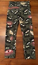 Cotton On Body Women’s Leggings Green Eye Print High Waist Size Small