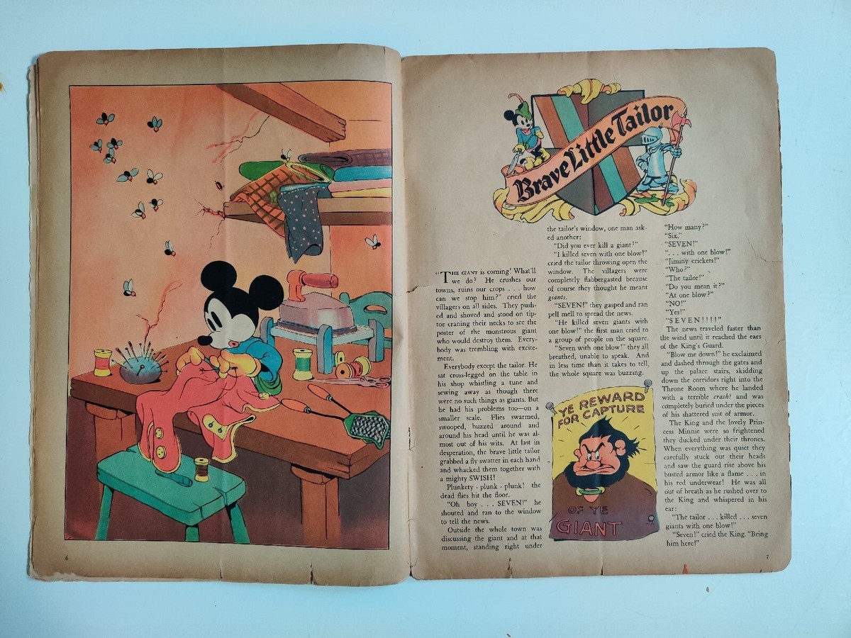 1938 Mickey Mouse Magazine Vol 4 #1 Brave Little Tailor Cover