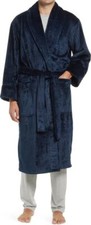 DANIEL BUCHLER Men's M/L Midnight L/XL Grey Textured Plush Robe