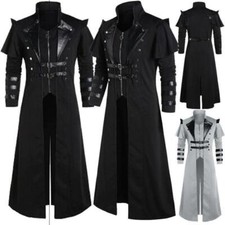 Men  S Cloak Costume Jacket Retro Long Trench Medieval Steampunk Coat