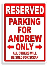Personalized Parking Sign Wall Decal Metal Sign No Parking Customized Andrew