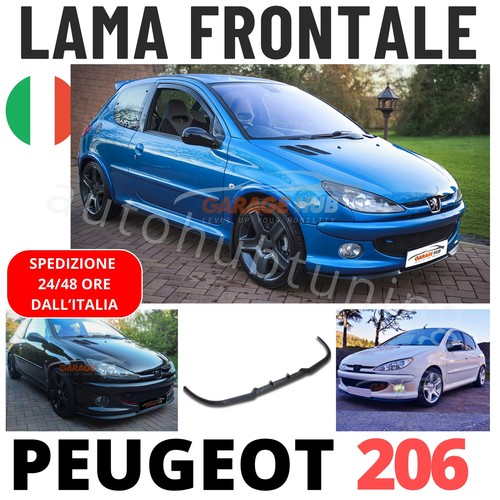 SOTTO PARAURTI TUNING PEUGEOT 206 LAMA FRONTALE  SPLITTER SPOILER ANTERIORE - Foto 1 di 10