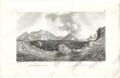 Squadra Navale Inglese nel Porto.Vesuvio.Stampa Antica.Passepartout.1861 Napoli