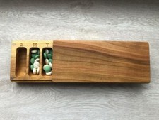 BIG Wooden Pill Box 7 Day new/Pill Dispenser/Pill Organiser/Organizer/Pill Case
