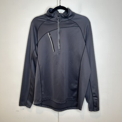 Sunice Men's Alexander SuperliteFX Stretch Thermal Half-Zip Pullover Gray Large