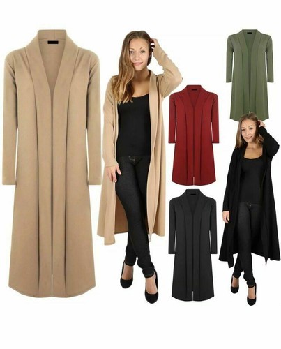 New Ladies Long Sleeve Duster Jacket 
