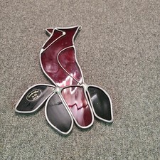 Vintage Hanging Red Cardinal Leaded Stain Glass Made in USA