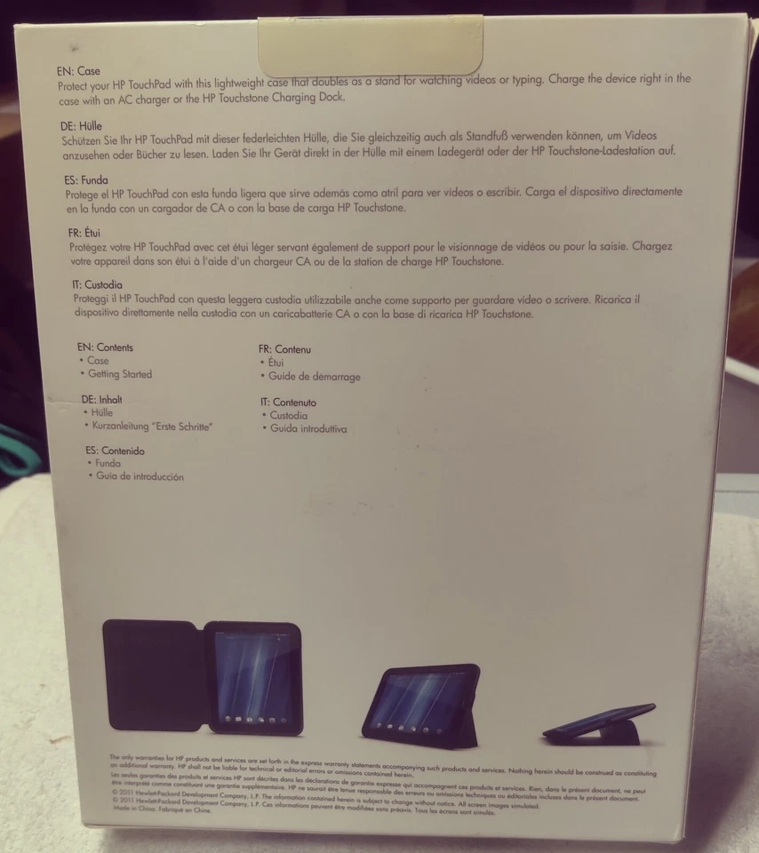 Genuine HP Touchpad Tablet Case Folio Folding FB343AA#AC3 Blk BRAND NEW SEALED - Image 2 of 4