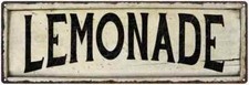 LEMONADE Farmhouse Style Wood Look Sign Gift  Metal Decor 106180028215