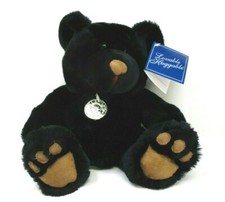 Dan Dee Collectors Choice Plush Black Bear Stuffed Toy Brown Suede Feet 10in