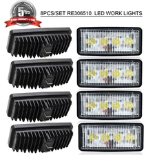 8x LED Front Hood Work Light RE37450 For Deere 50 Series 4050, 4250, 4450