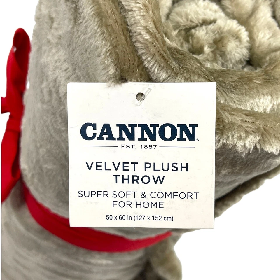 CANNON мягкий плюшевый плед бархата пушистый бант подарок ярлык 50 «X 60» бежевый новый с Ярлыками - Изображение 3 из 3