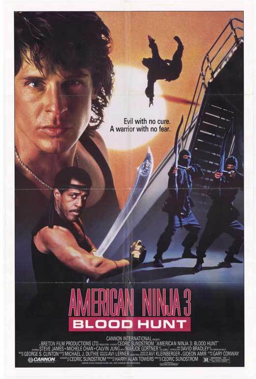 AMERICAN NINJA 3 BLOOD HUNT Movie POSTER 27x40 David Bradley