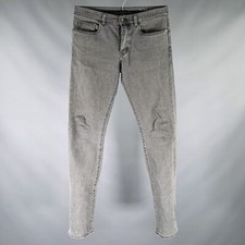 SAINT LAURENT 2015 Size 30 Grey Cotton Blend Button Fly Jeans