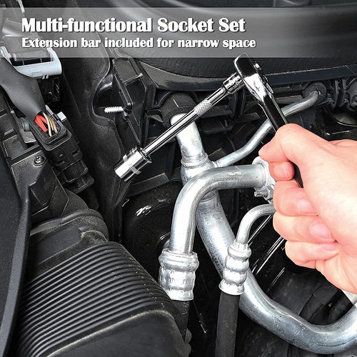 46 PCS 1/4 inch Drive Socket Ratchet Wrench Set With Bit Socket Set Storage Case - Picture 5 of 7