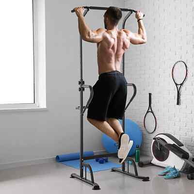 Power Tower Dip Station Pull Up Bar Multi-Function Push Up Equipment Home  Gym UK
